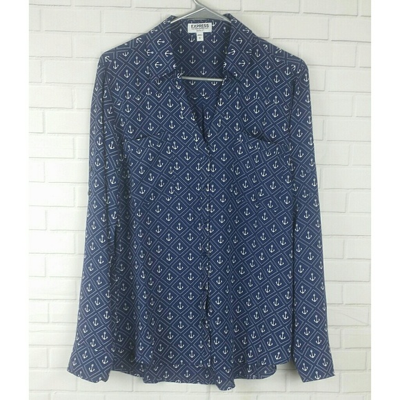 Express Portofino Anchor Shirt Original Fit Large - Picture 2 of 7